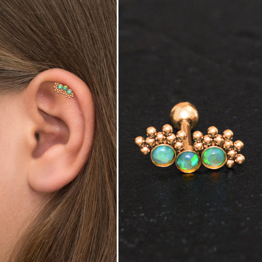 Cartilage Curved Bar Earring Surgical Steel - TitaniumFashion