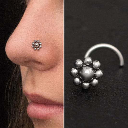 Surgical Steel Nose Stud Screw - TitaniumFashion