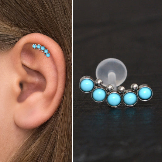 Curved Bar Piercing Bioflex - TitaniumFashion