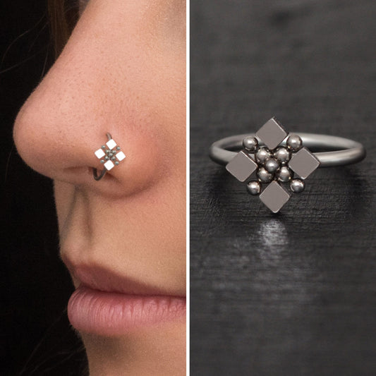 Surgical Steel Nose Hoop - TitaniumFashion