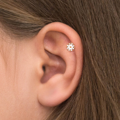 Flat Back Tragus Earring Bioflex - TitaniumFashion