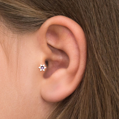 CZ Forward Helix Earring Bioflex - TitaniumFashion