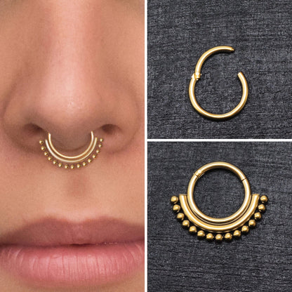 Surgical Steel Septum Ring Clicker Earring - TitaniumFashion