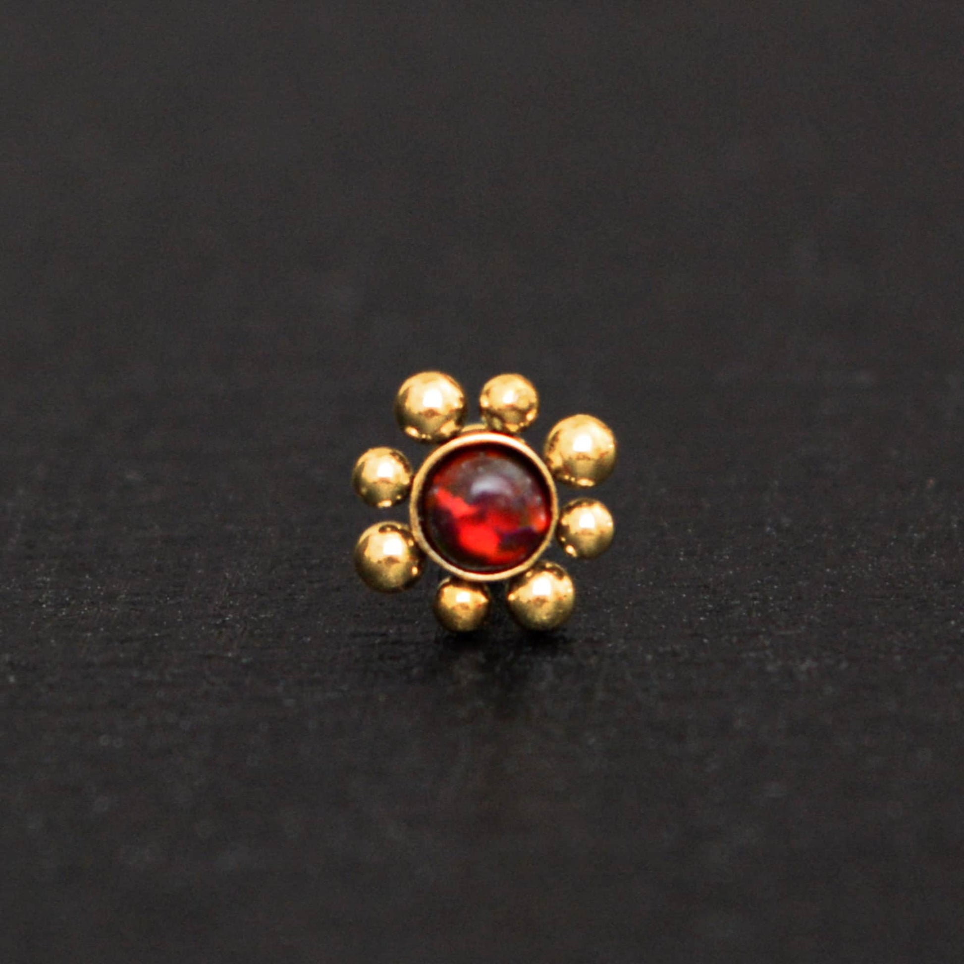 Opal Nose Stud Screw - TitaniumFashion