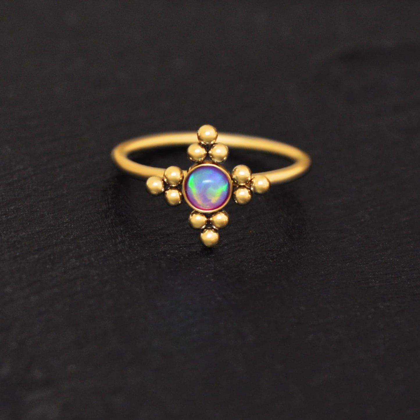 Surgical Steel Nose Hoop Opal - TitaniumFashion