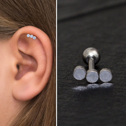 Cartilage Curved Bar Earring Surgical Steel - TitaniumFashion