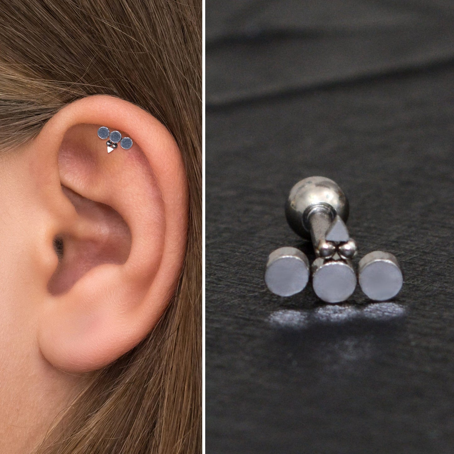 Curved Stud Earring Surgical Steel - TitaniumFashion