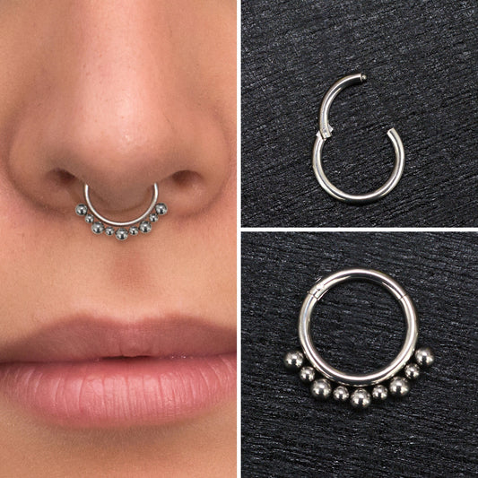 Titanium Septum Ring Clicker Earring - TitaniumFashion