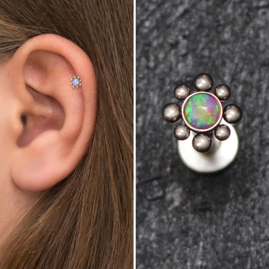 Opal Cartilage Piercing Titanium - TitaniumFashion