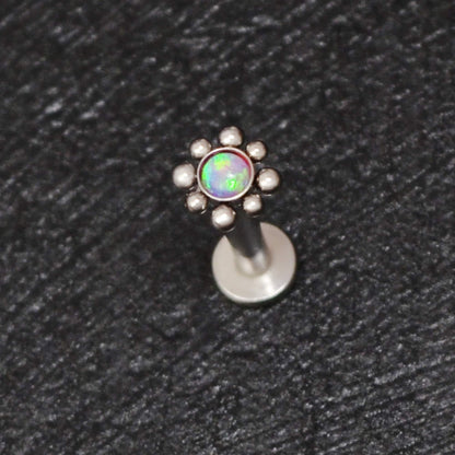 Titanium Lip Ring Opal - TitaniumFashion