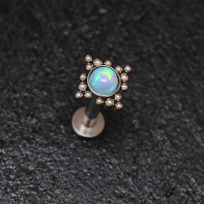 Opal Lip Piercing Titanium Implant Grade - TitaniumFashion
