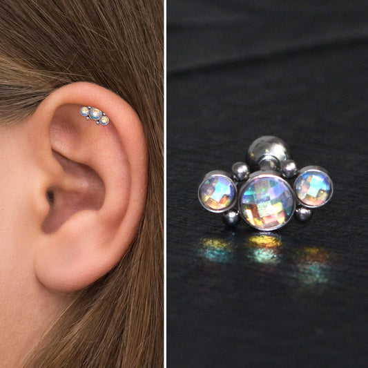 Titanium Cartilage Stud Earring CZ - TitaniumFashion