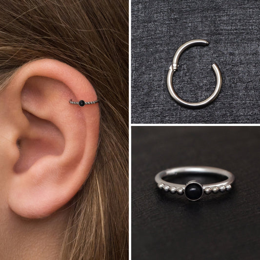 Surgical Steel Tragus Earring Hoop - TitaniumFashion