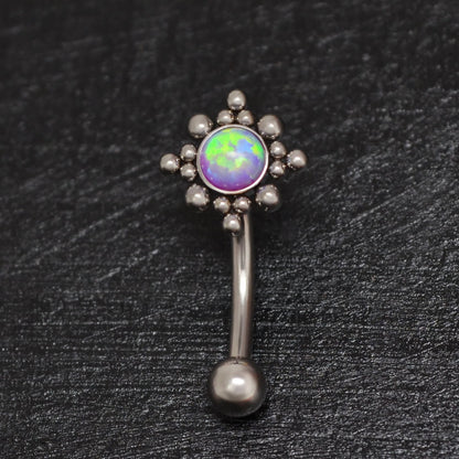 Opal Eyebrow Jewelry Implant Grade Titanium - TitaniumFashion