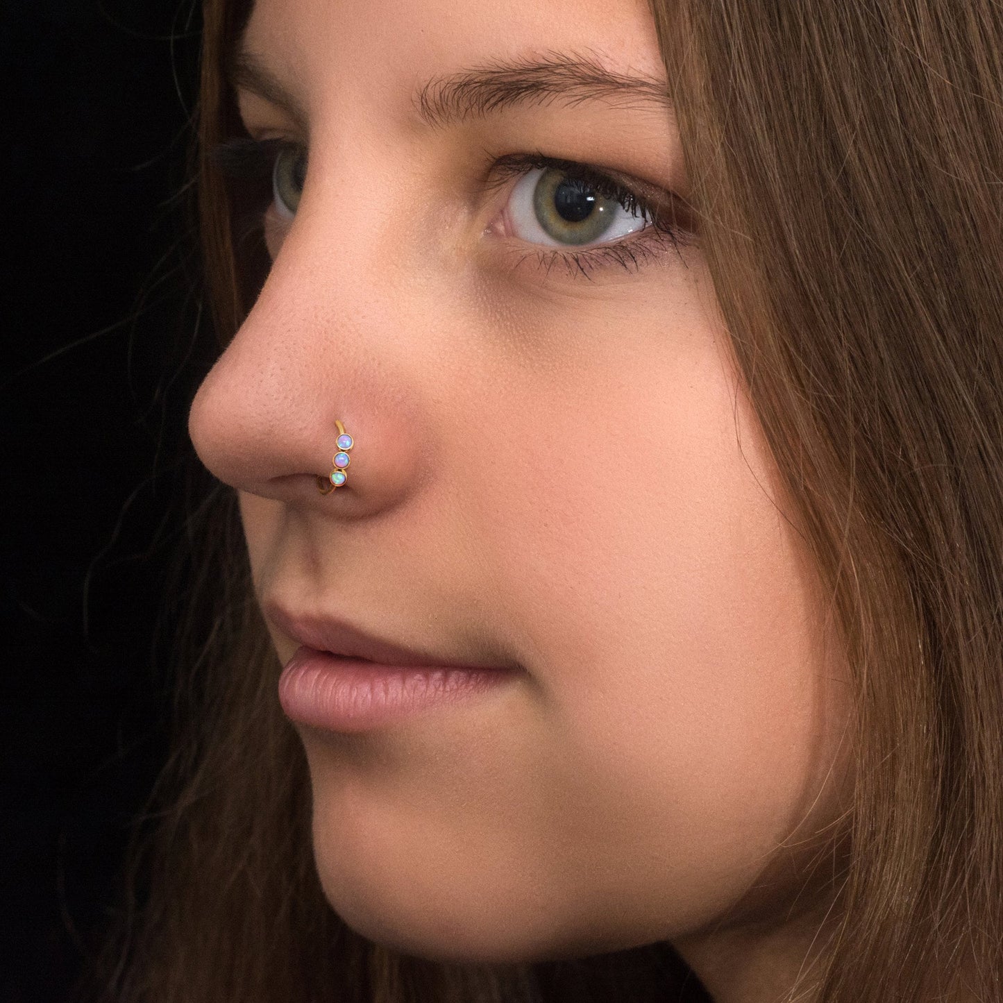 Opal Nose Jewelry Surgical Steel - TitaniumFashion