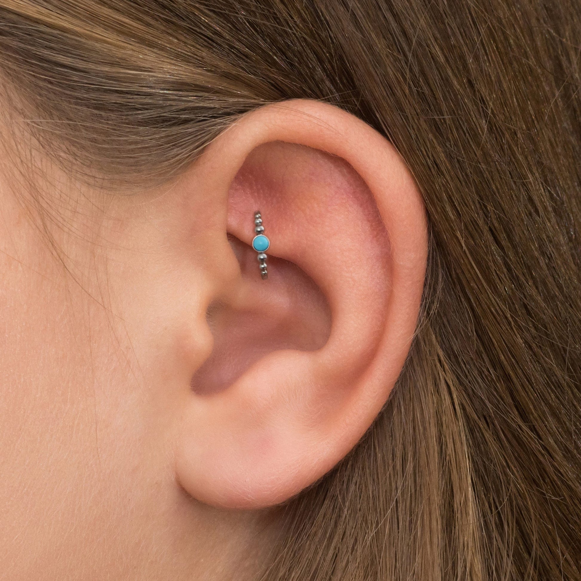 Turquoise Tragus Hoop Surgical Steel - TitaniumFashion