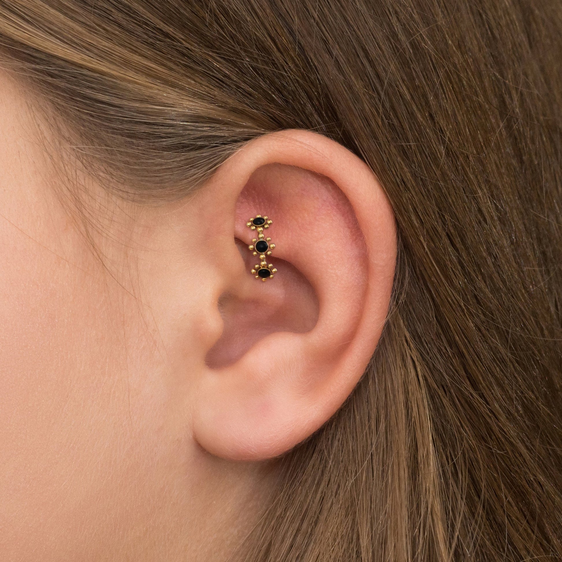 Onyx Tragus Jewelry - TitaniumFashion