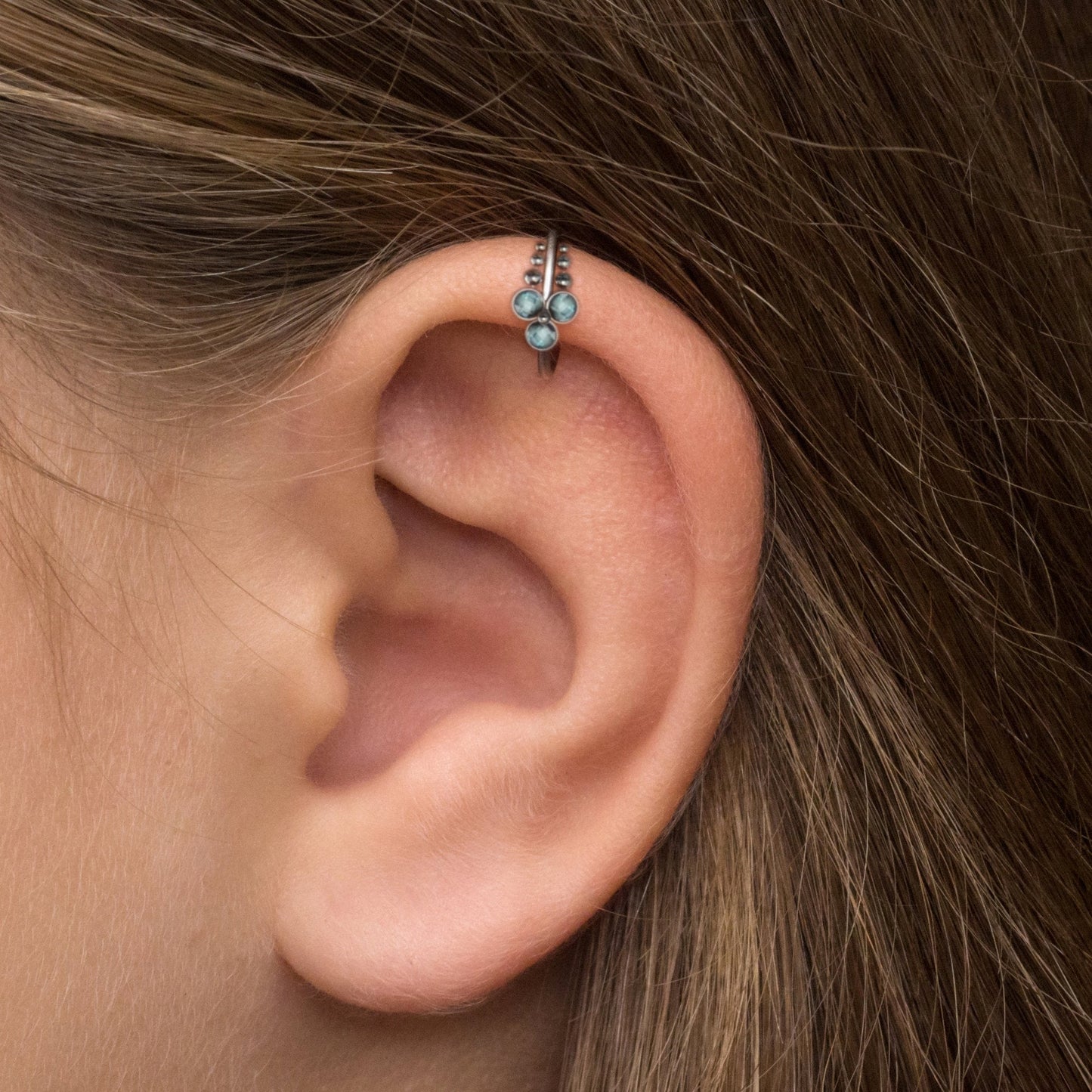 CZ Rook Earring Titanium Implant Grade - TitaniumFashion
