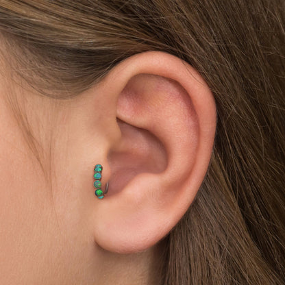 Opal Tragus Hoop Implant Grade Titanium - TitaniumFashion