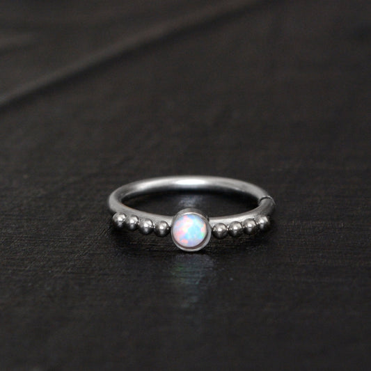 Opal Nose Ring Titanium Implant Grade - TitaniumFashion