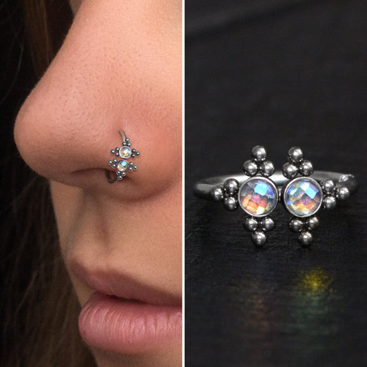 CZ Nose Ring Titanium Implant Grade - TitaniumFashion