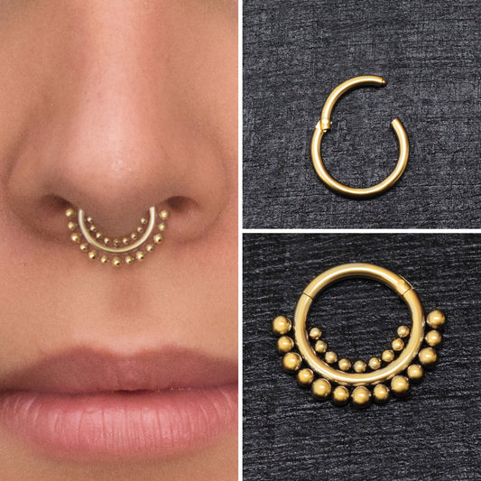 Surgical Steel Septum Ring Clicker Earring - TitaniumFashion