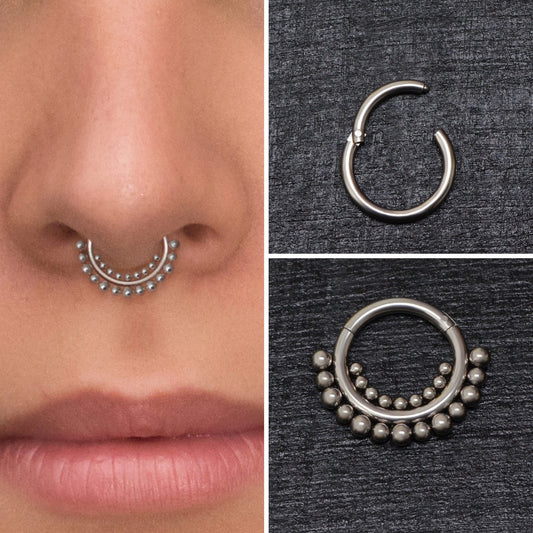 Titanium Septum Ring Clicker Earring - TitaniumFashion
