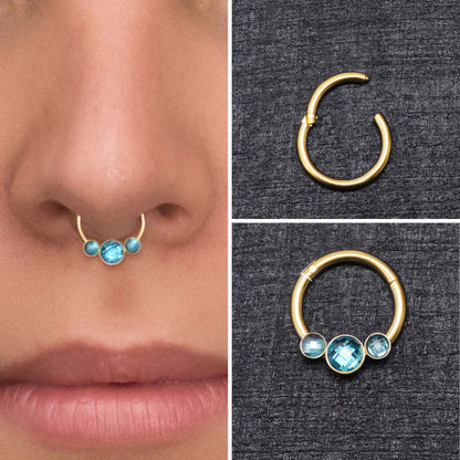 Surgical Steel Septum Ring Clicker Earring - TitaniumFashion