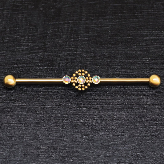 Surgical Steel Industrial Barbell 14g - TitaniumFashion