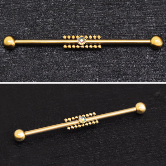 CZ Industrial Jewelry Surgical Steel - TitaniumFashion