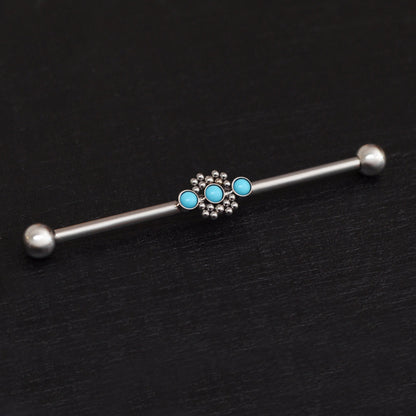 Turquoise Industrial Piercing Jewelry Titanium - TitaniumFashion