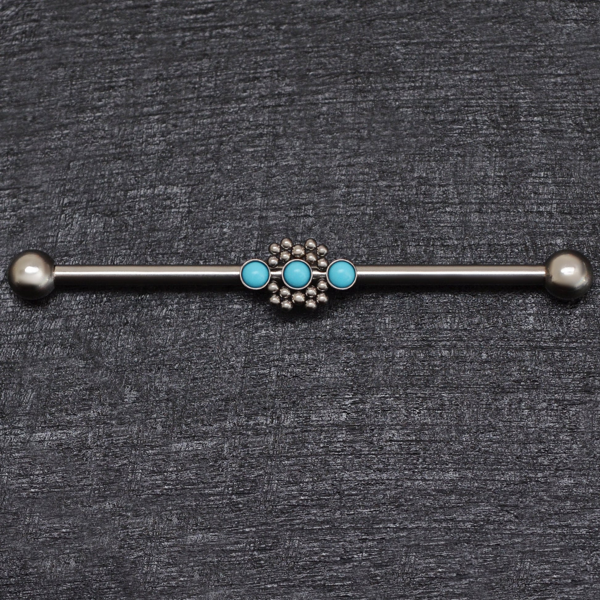 Turquoise Industrial Piercing Jewelry Titanium - TitaniumFashion