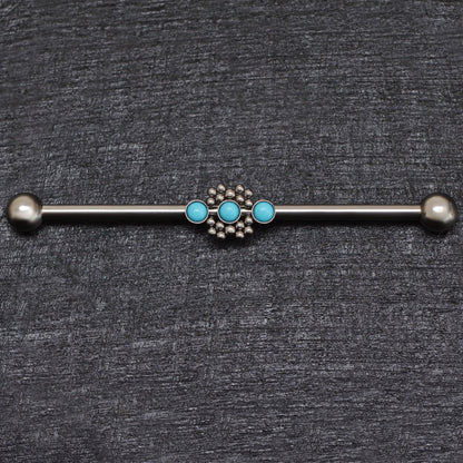 Turquoise Industrial Piercing Jewelry Titanium - TitaniumFashion