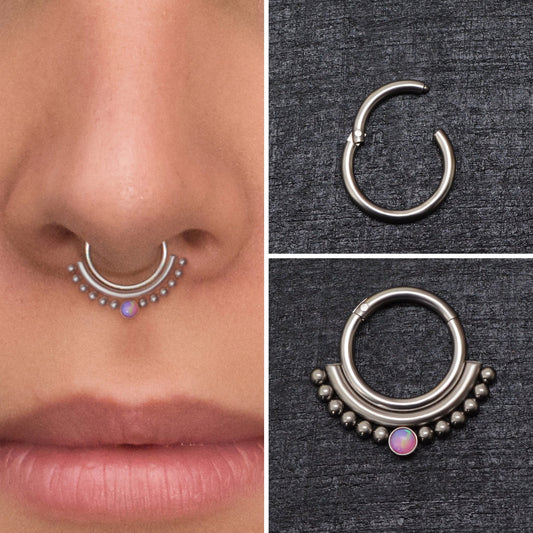 Titanium Septum Ring Clicker Earring - TitaniumFashion