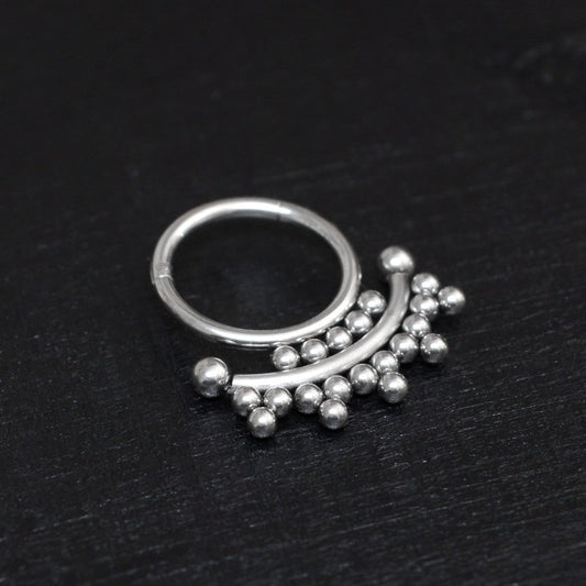 Surgical Steel Septum Ring Clicker Earring - TitaniumFashion