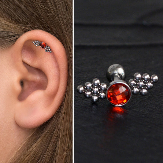 Curved Stud Earring Surgical Steel - TitaniumFashion