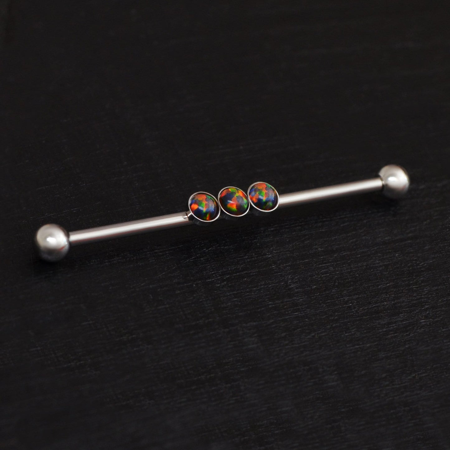 Surgical Steel Industrial Barbell 14g - TitaniumFashion