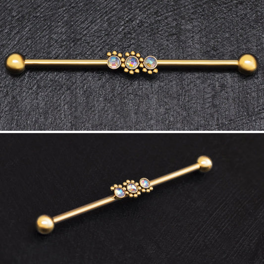 Surgical Steel Industrial Barbell 14g - TitaniumFashion