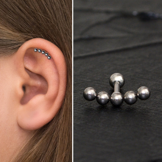 Titanium Implant Grade Curved Stud Earring - TitaniumFashion