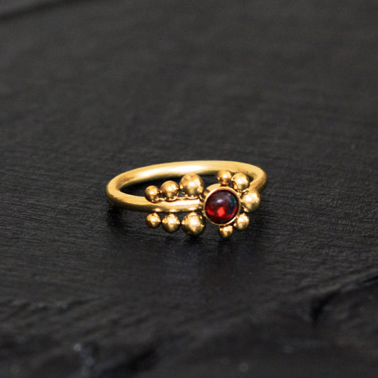 Opal Nose Ring Surgical Steel - TitaniumFashion