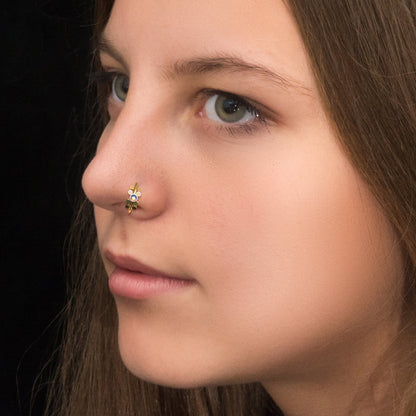 CZ Nose Ring Surgical Steel - TitaniumFashion