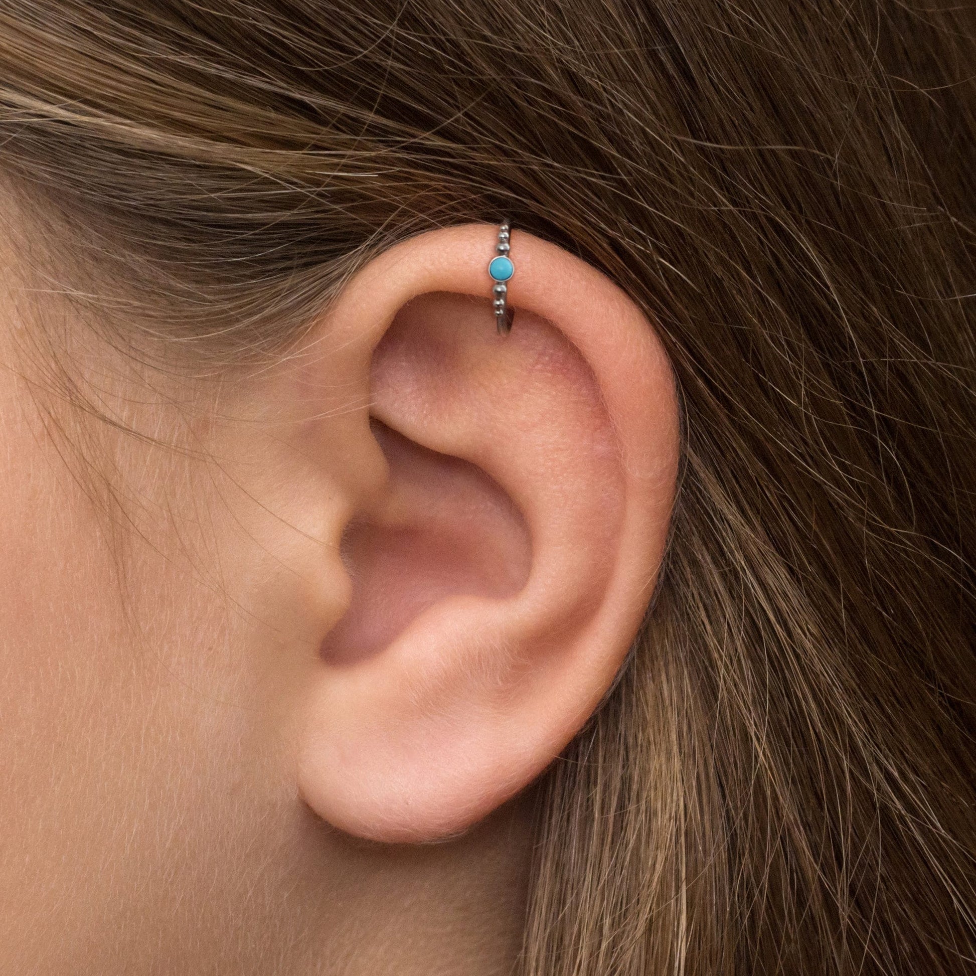 Turquoise Tragus Hoop Surgical Steel - TitaniumFashion