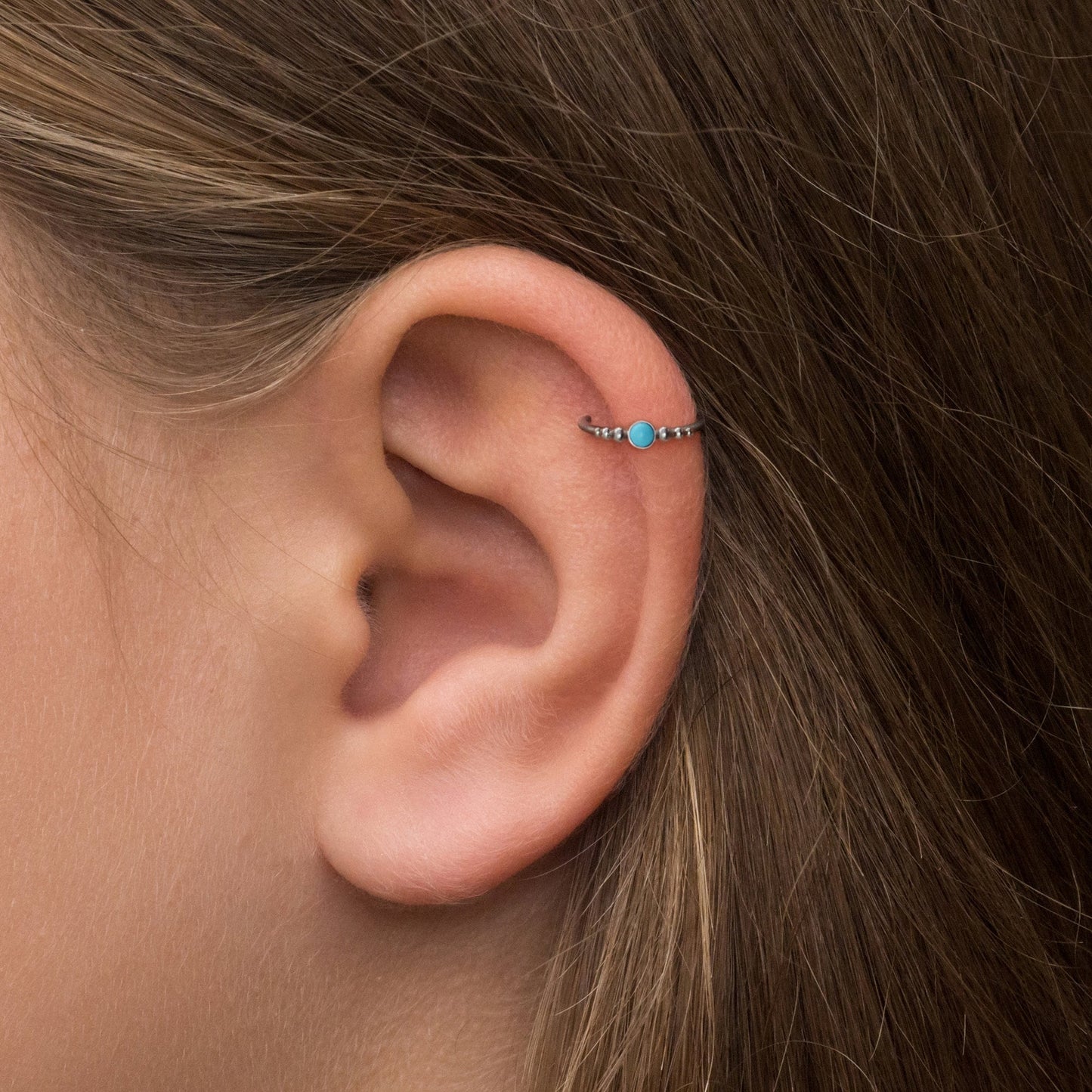 Turquoise Tragus Hoop Surgical Steel - TitaniumFashion