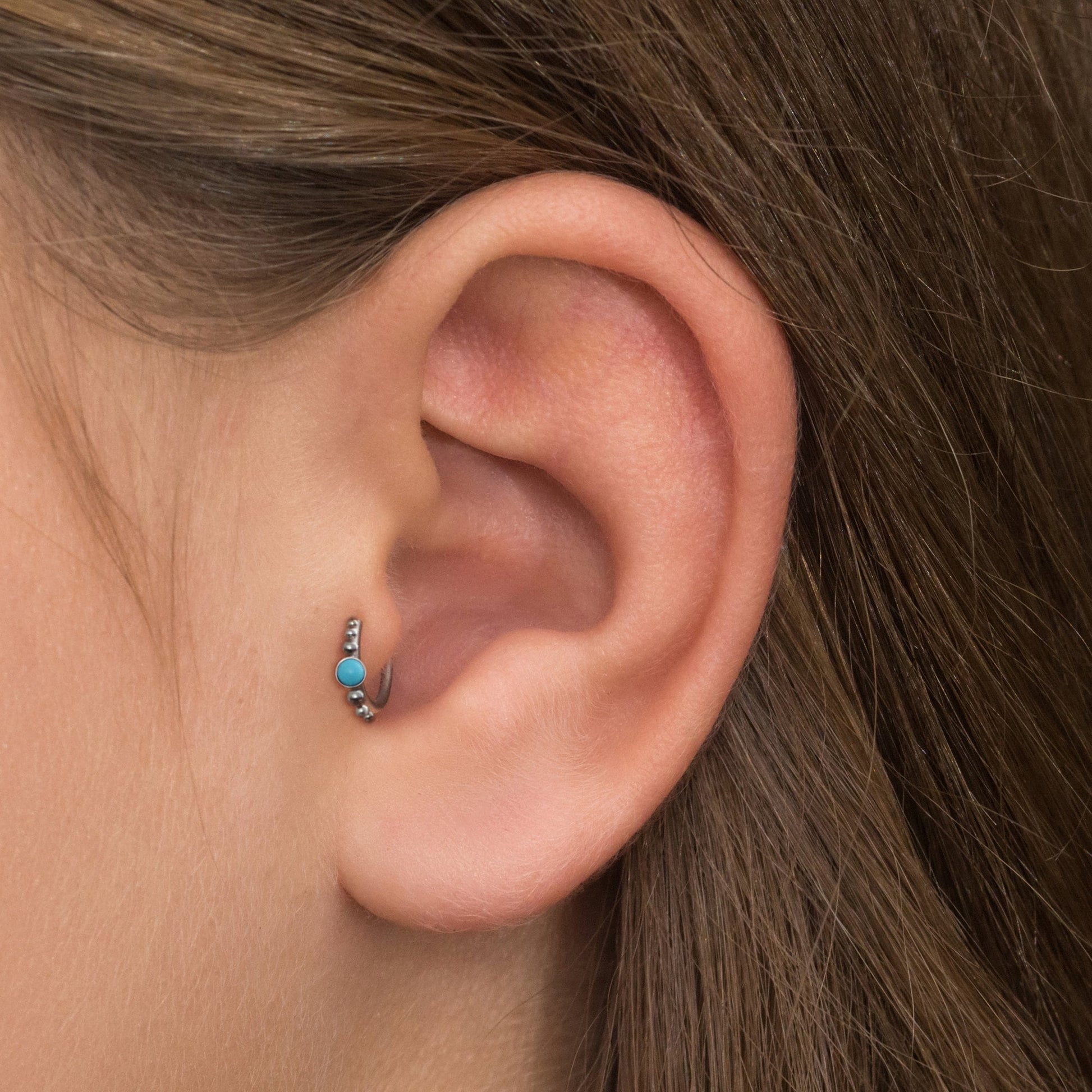 Turquoise Tragus Hoop Surgical Steel - TitaniumFashion