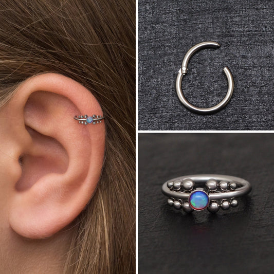 Opal Rook Earring Titanium Implant Grade - TitaniumFashion