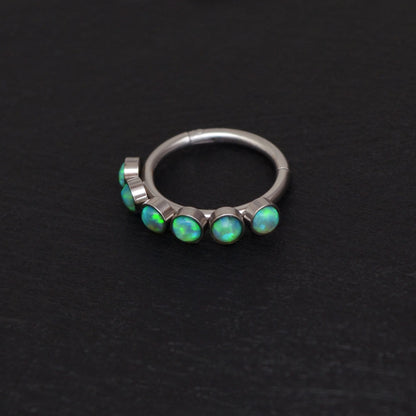 Opal Tragus Hoop Implant Grade Titanium - TitaniumFashion