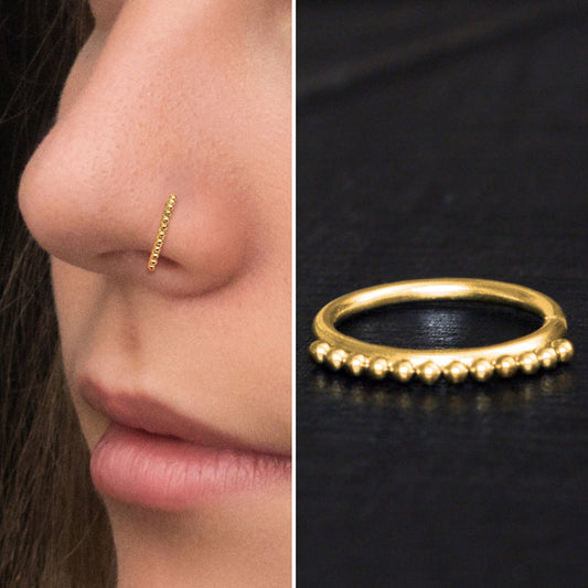 Surgical Steel Nose Hoop - TitaniumFashion