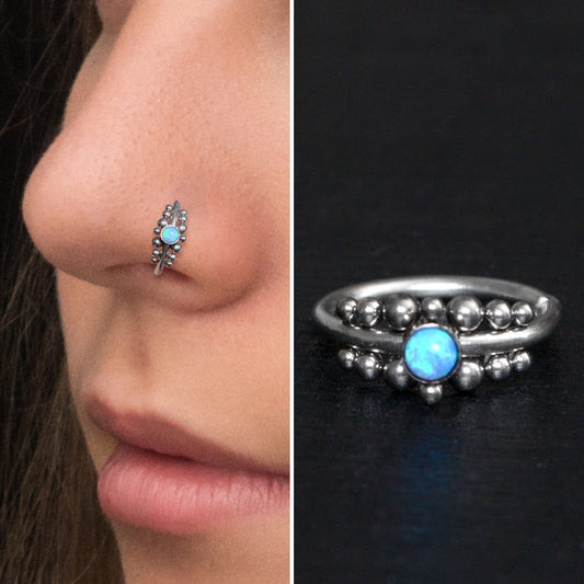 Opal Nose Jewelry Titanium - TitaniumFashion
