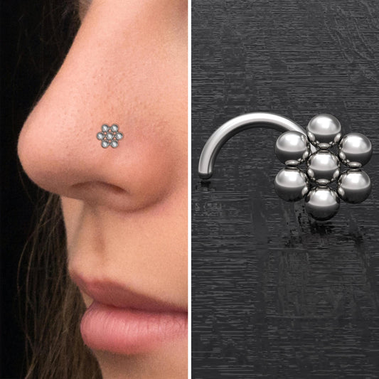 Surgical Steel Nose Stud Screw - TitaniumFashion