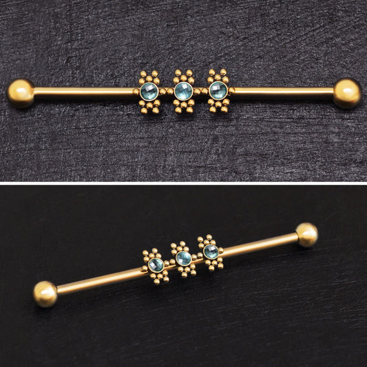 Surgical Steel Industrial Barbell 14g - TitaniumFashion